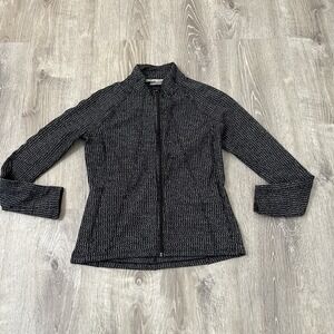 Athleta Heartbeat Hope Full Zip Women's Jacket Athletic Herringbone Print Sz L
